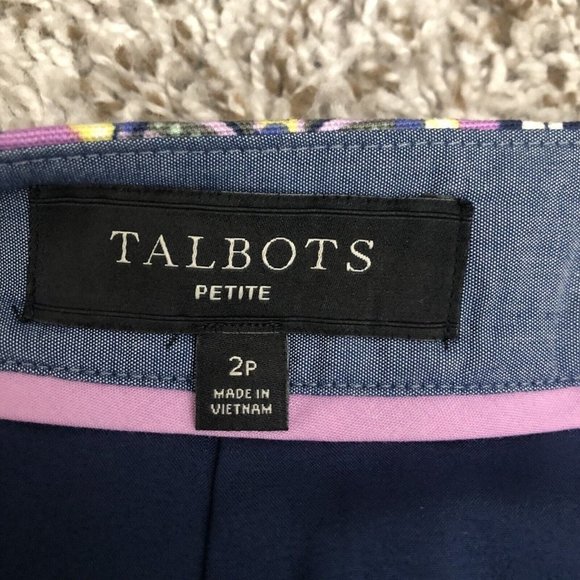 TALBOTS Petites women skirt  blue floral 2P Paisley Midi Length Zipper - Picture 9 of 10